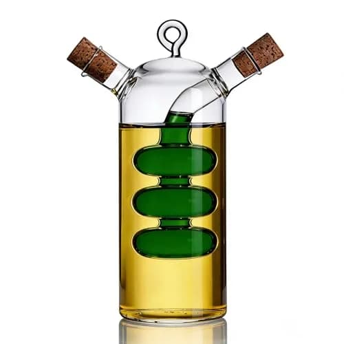 ELETON 2 in 1 Oil Dispenser, Glass Cruet with Triple-Bubble Inner Chamber | Space-Saving & Leakproof thumbnail 3
