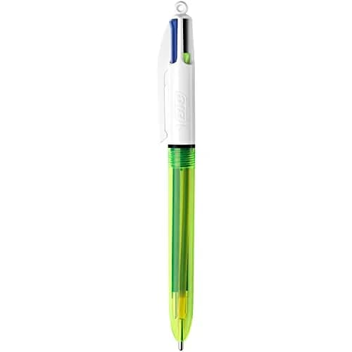 BIC 4 Colour Fluo Retractable Ballpoint Pen Pack of 12 | Fluorescent Multi-Color Office & School Supply thumbnail 6