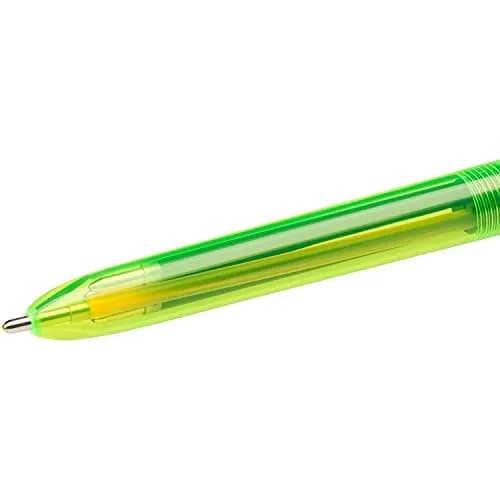 BIC 4 Colour Fluo Retractable Ballpoint Pen Pack of 12 | Fluorescent Multi-Color Office & School Supply thumbnail 7