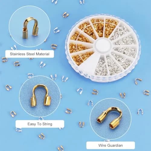 PH PandaHall Jewelry Wire Guardians 540pcs Brass Wire Protectors 4mm x 5mm | Durable, Shiny Finish for Jewelry Making thumbnail 4