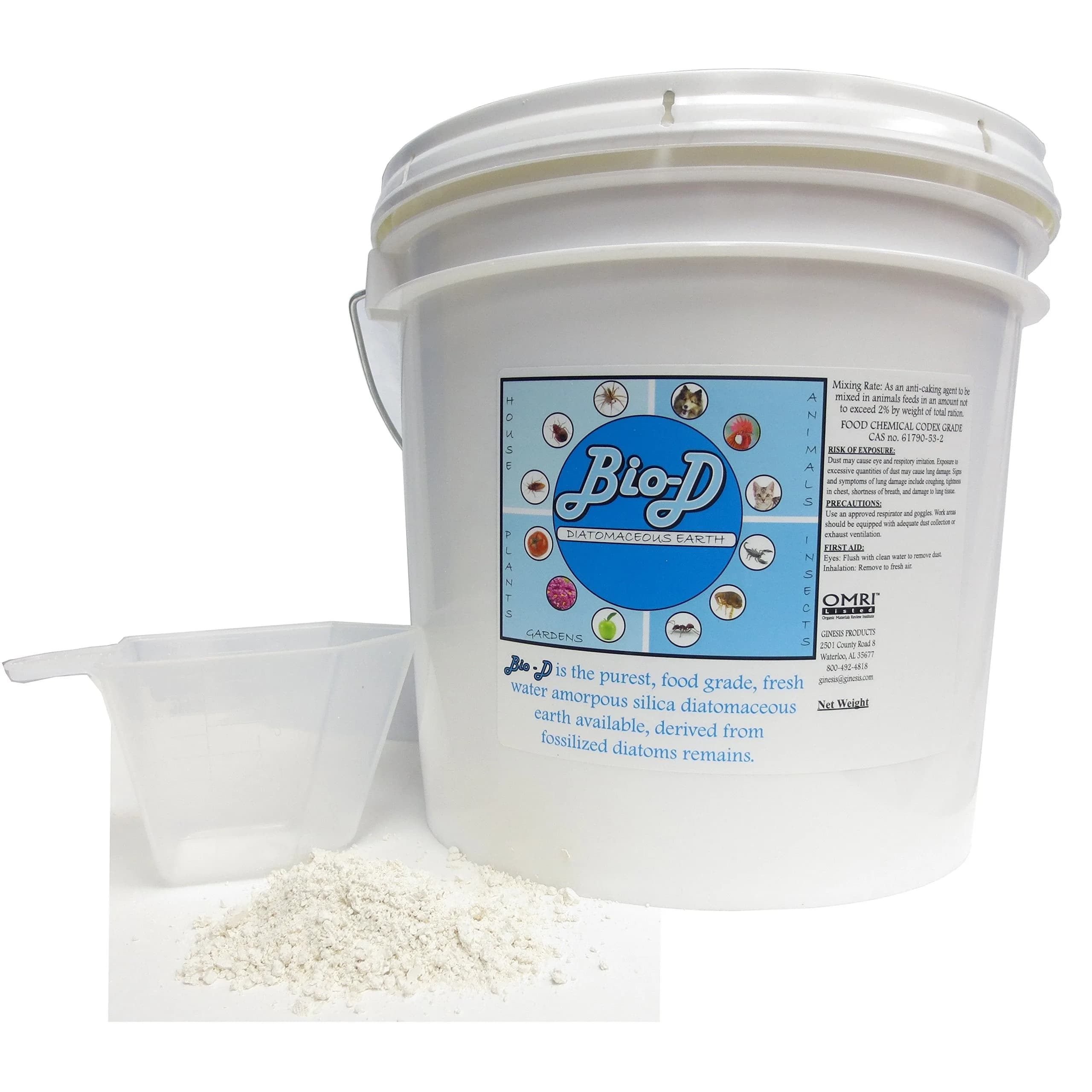Ginesis Bio-D Diatomaceous Earth Food Grade 4 lb | OMRI Listed for Garden, Pets & Home Use