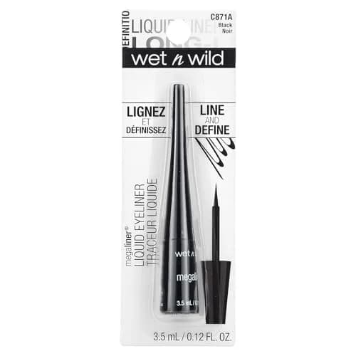 wet n wild MegaLiner Liquid Eyeliner - Intense Black | High-Def Pigment & Fluid Formula thumbnail 2