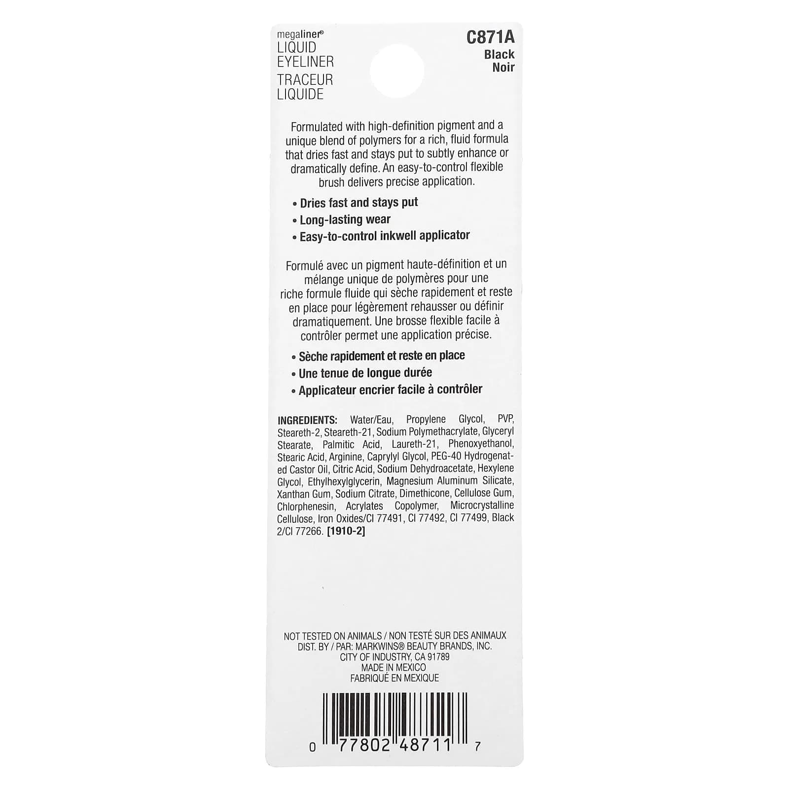 wet n wild MegaLiner Liquid Eyeliner - Intense Black | High-Def Pigment & Fluid Formula - view 3
