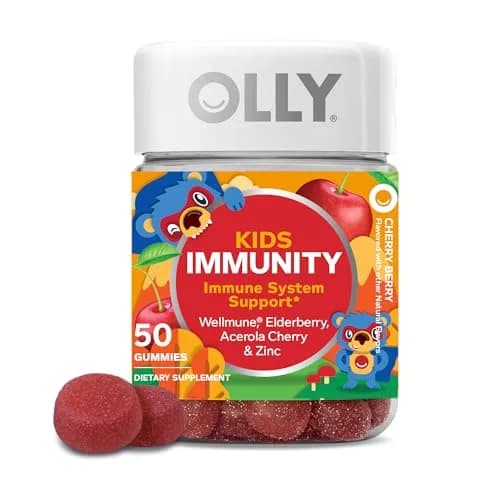 OLLY Kids Immunity Gummies Cherry Berry Flavor | 50 Count (125g) thumbnail 1
