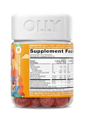 OLLY Kids Immunity Gummies Cherry Berry Flavor | 50 Count (125g) thumbnail 7