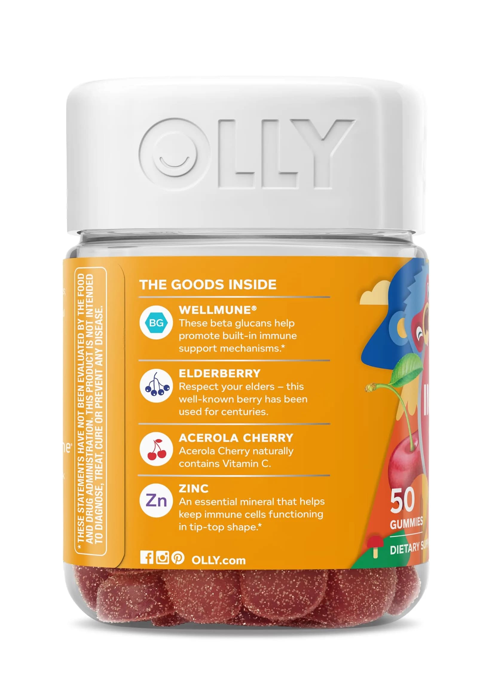 OLLY Kids Immunity Gummies Cherry Berry Flavor | 50 Count (125g) - view 9
