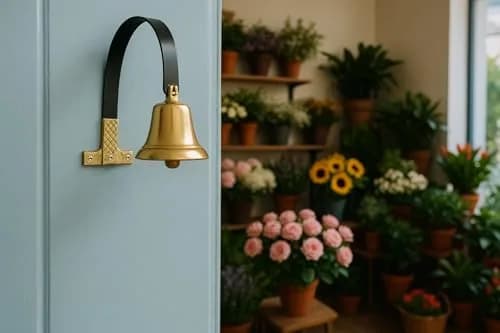 Lone Star Art Shopkeeper's Brass Door Bell 2" | Classic Vintage Chime for Business & Home thumbnail 6