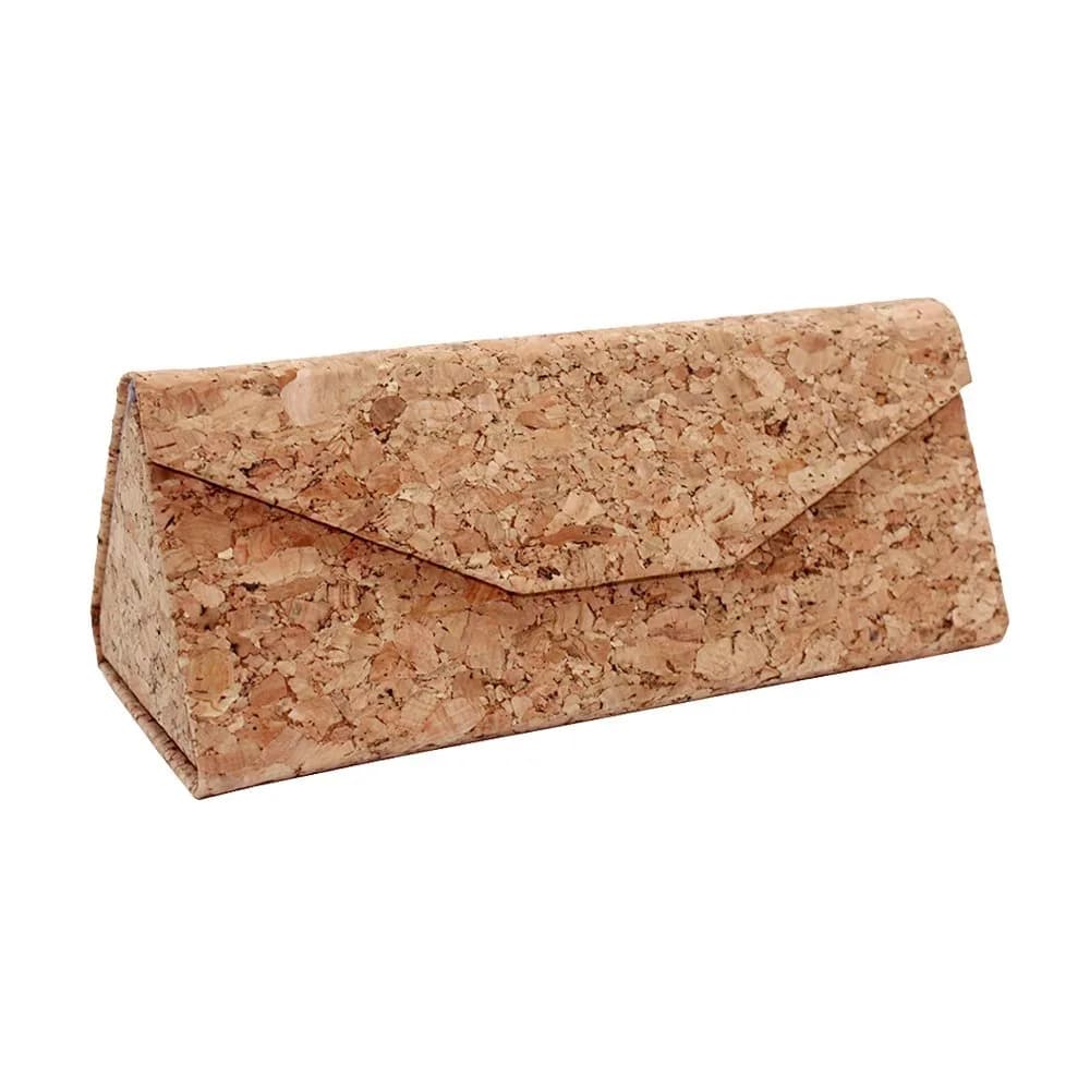 boshiho Eco-Friendly Natural Cork Sunglasses Case Foldable Triangle | Stylish, Lightweight & Animal-Free — Cork