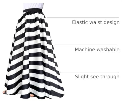 Afibi Women Chiffon Maxi Skirt High-Waist Floor Length Black | Casual Beach Maxi Skirt thumbnail 4