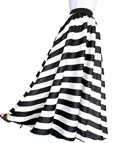 Afibi Women Chiffon Maxi Skirt High-Waist Floor Length Black | Casual Beach Maxi Skirt thumbnail 5