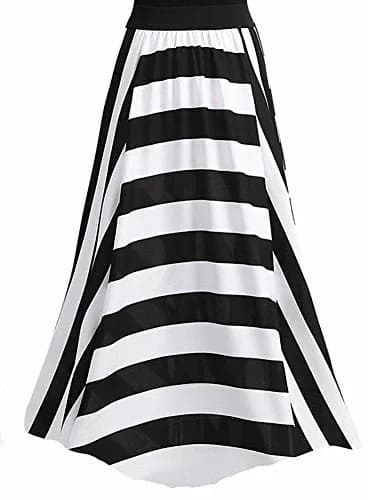 Afibi Women Chiffon Maxi Skirt High-Waist Floor Length Black | Casual Beach Maxi Skirt thumbnail 7