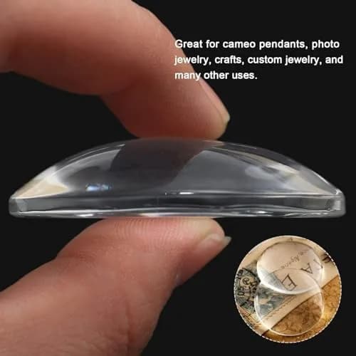 dophee 30mm Glass Cabochons Dome Tiles 10-Pack | Transparent Round Flatback for Jewelry Making thumbnail 3