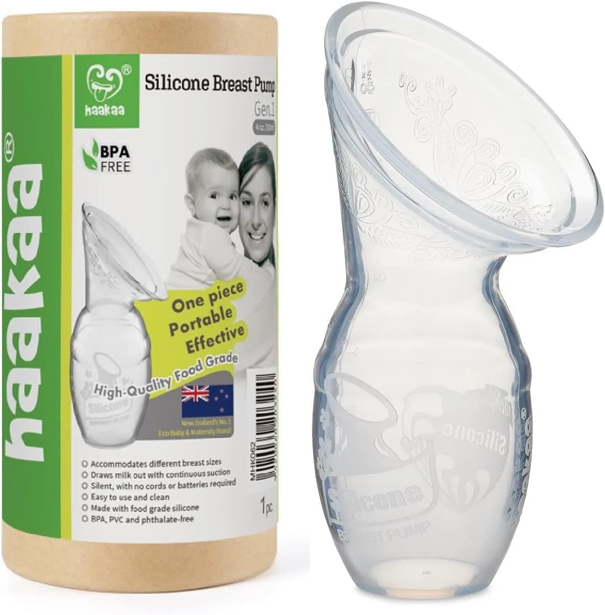 Haakaa Silicone Breast Pump 120ml (4 oz) | Award-Winning Manual Milk Collector