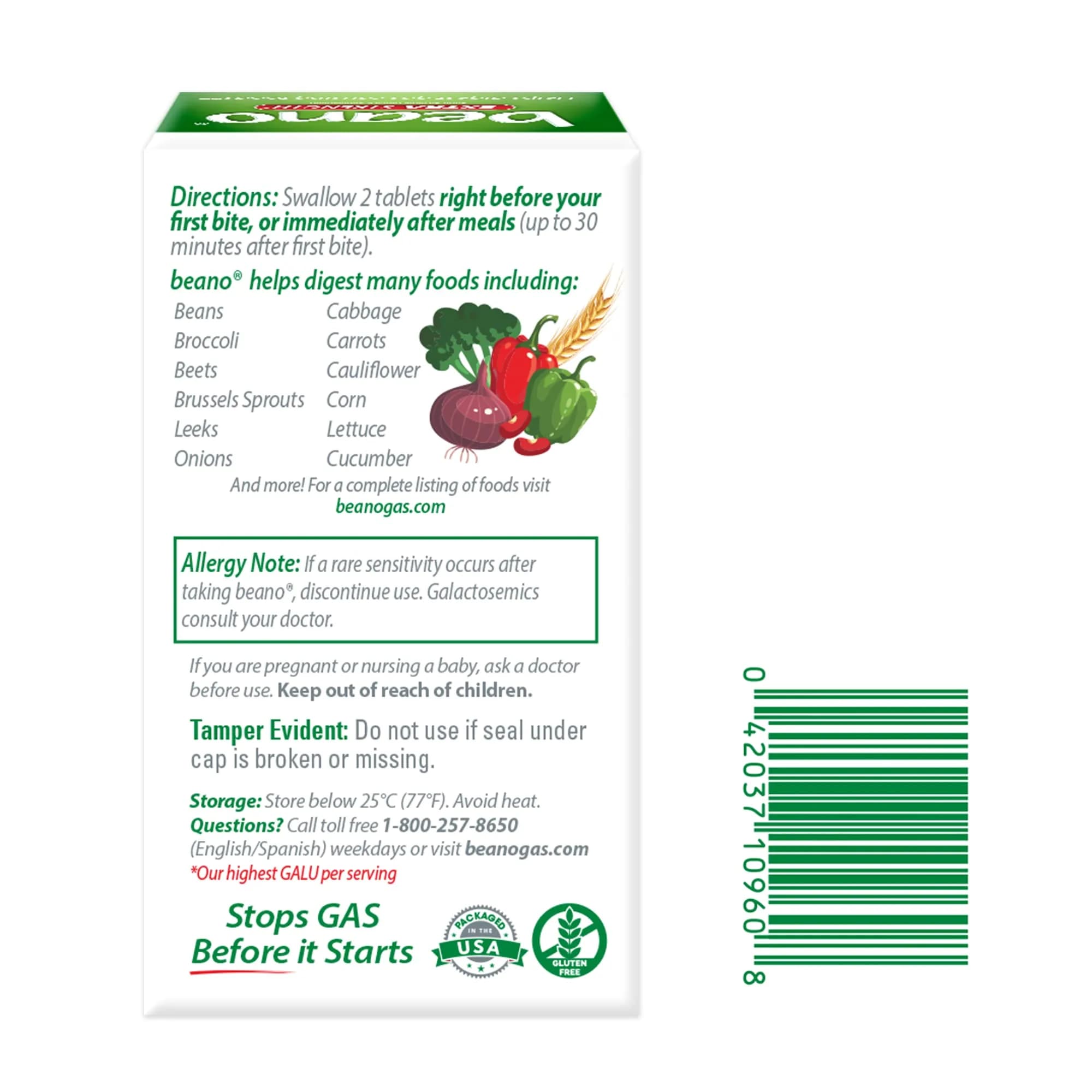 Beano Digestive Enzyme Gas Relief Tablets 150 Count (68 g) | Clinically Tested for Bloating & Discomfort - view 8