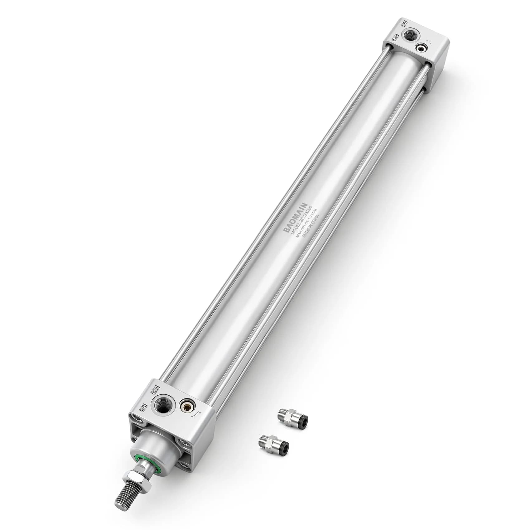 Baomain Pneumatic Air Cylinder SC32x300 Double Acting 32mm Bore 300mm Stroke | Industrial Automation Actuator