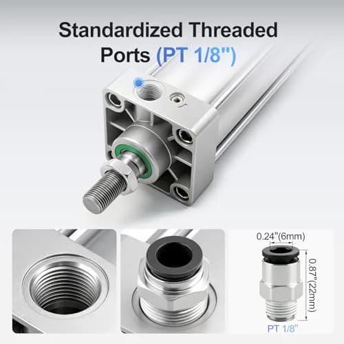Baomain Pneumatic Air Cylinder SC32x300 Double Acting 32mm Bore 300mm Stroke | Industrial Automation Actuator thumbnail 3