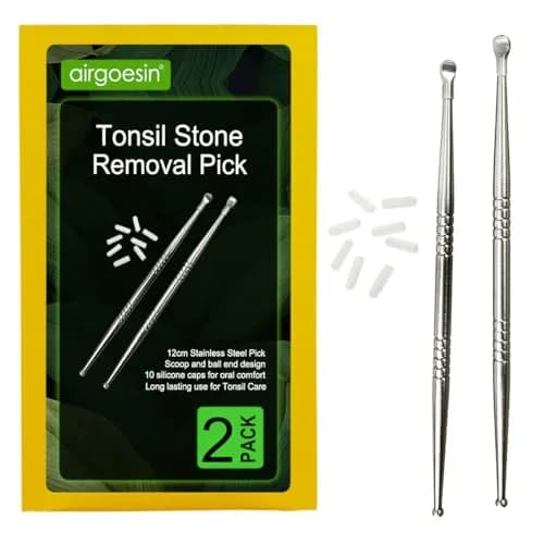 airgoesin 2pcs Tonsil Stone Removal Picks | Oral & Ear Cleaning Tools with Silicone Tips thumbnail 1