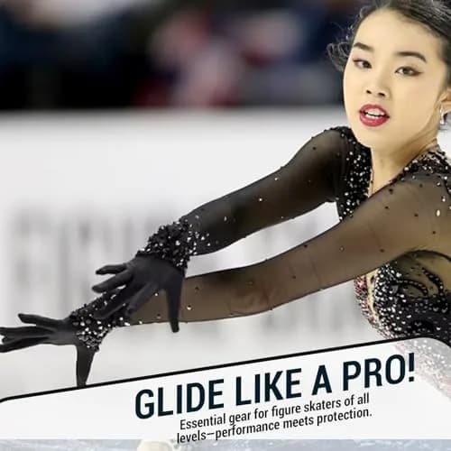 Kami-So Figure Skating Gloves for Competition | Gel Wrist Support | Thermal Padded Gloves, Black, Large thumbnail 8