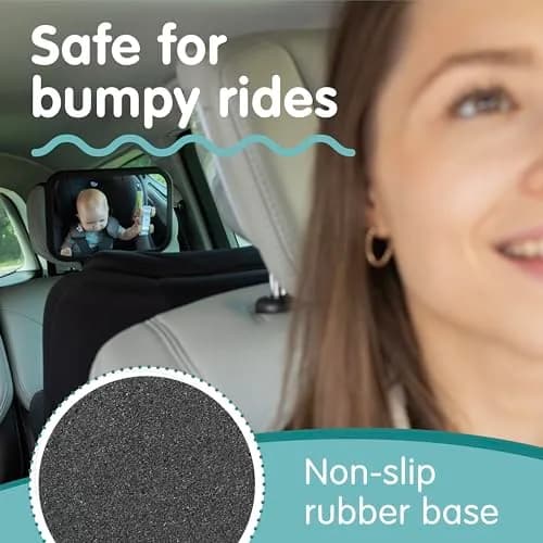 Onco Baby Car Mirror for Rear Facing Seats - Triple Award Winning, Non-Slip (1 Pack, Black) thumbnail 4