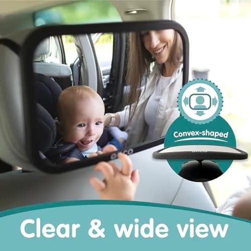 Onco Baby Car Mirror for Rear Facing Seats - Triple Award Winning, Non-Slip (1 Pack, Black) thumbnail 3