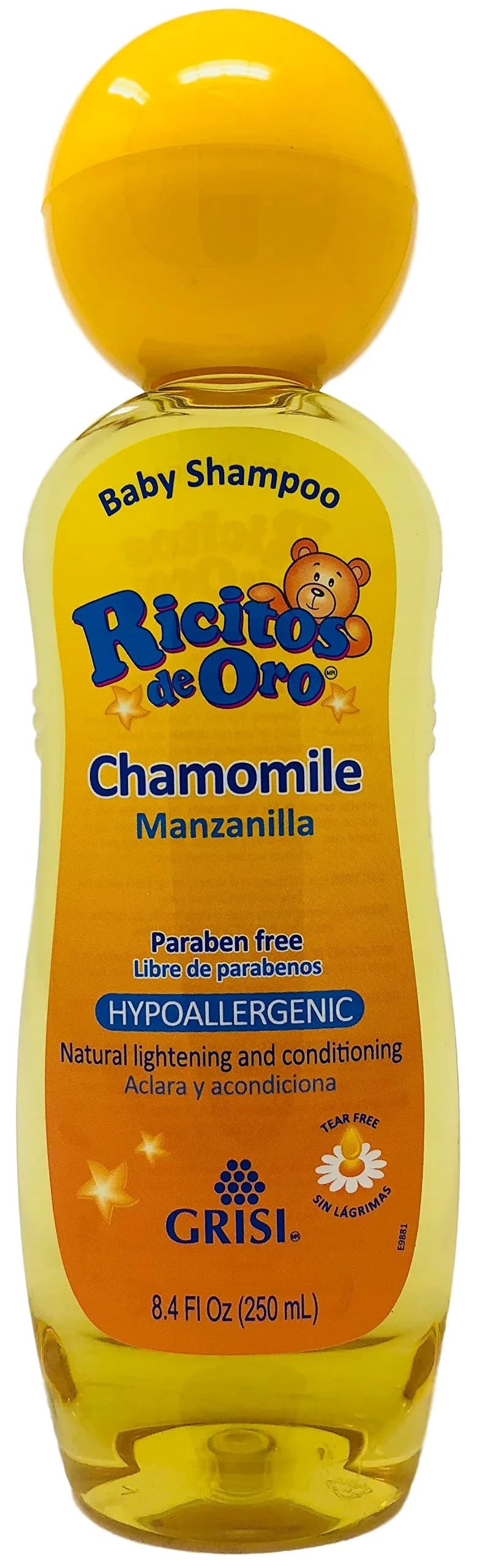 Ricitos de Oro Baby Shampoo | Chamomile | 8.4 fl oz | 3-Pack | Tear-Free & Gentle for Newborns — YELLOW