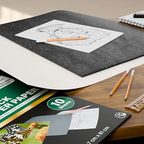 MyArtscape Graphite Transfer Paper 18" x 24" | 10 Black Waxed Sheets for Artists thumbnail 2