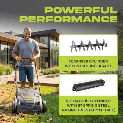 Sun Joe Electric Dethatcher & Scarifier 12.6-inch | 12-Amp Corded Lawn Care Tool thumbnail 5