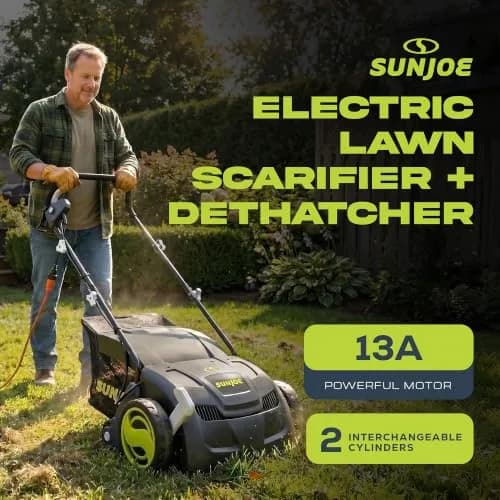 Sun Joe Electric Dethatcher & Scarifier 12.6-inch | 12-Amp Corded Lawn Care Tool thumbnail 2
