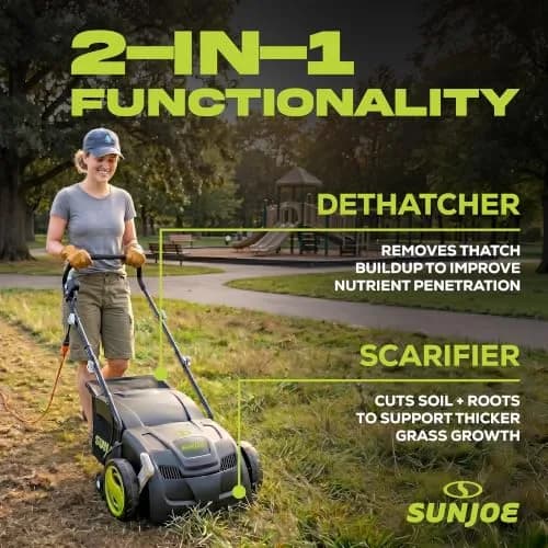 Sun Joe Electric Dethatcher & Scarifier 12.6-inch | 12-Amp Corded Lawn Care Tool thumbnail 4