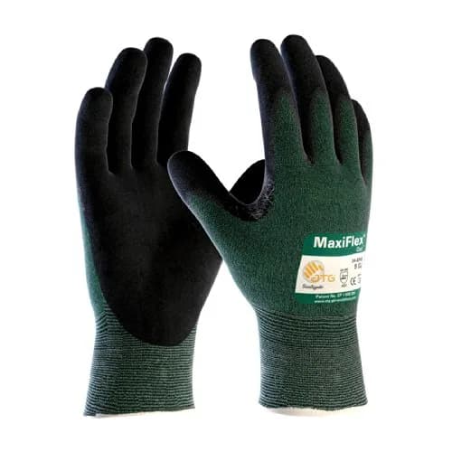 MaxiFlex Cut 34-8743 Cut Resistant Nitrile Work Gloves with Green Knit Shell and Premium Nitrile Coating | Breathable, Touchscreen Compatible (70-120 chars) thumbnail 1