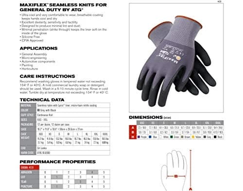 MaxiFlex Cut 34-8743 Cut Resistant Nitrile Work Gloves with Green Knit Shell and Premium Nitrile Coating | Breathable, Touchscreen Compatible (70-120 chars) thumbnail 5