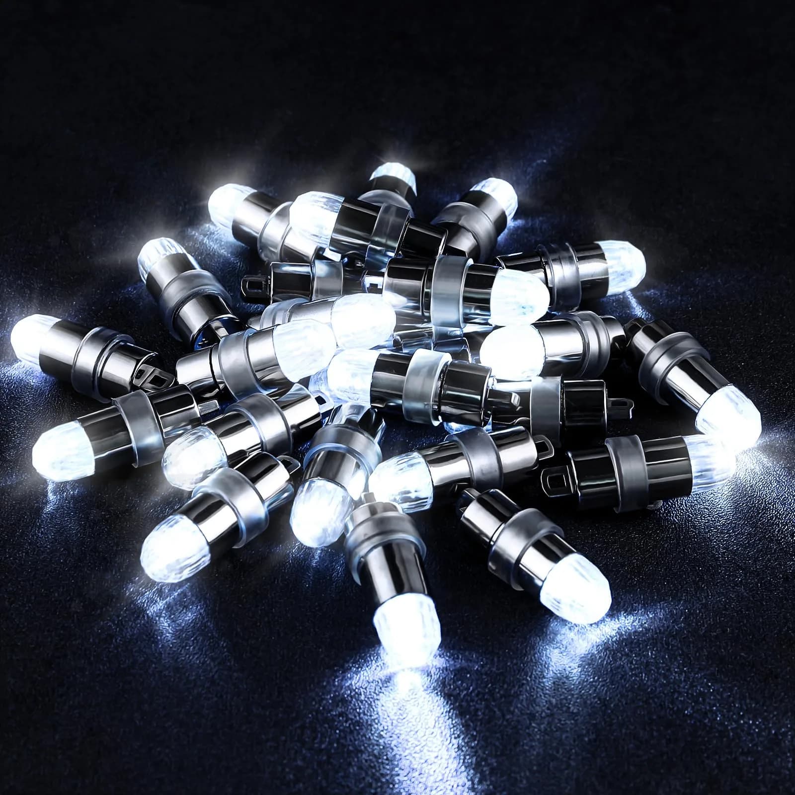LIHAO Battery Operated LED Party Lights 30-Pack | Warm White, Waterproof, 1.2cm x 3.5cm — White