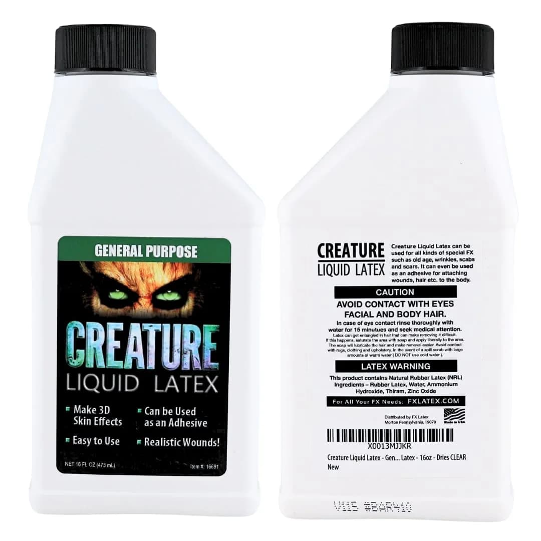FX Latex Creature Liquid Latex Clear 16 Fl Oz (473 ml) | Professional Special Effects Makeup - view 8