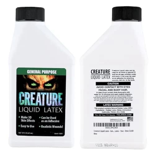 FX Latex Creature Liquid Latex Clear 16 Fl Oz (473 ml) | Professional Special Effects Makeup thumbnail 8