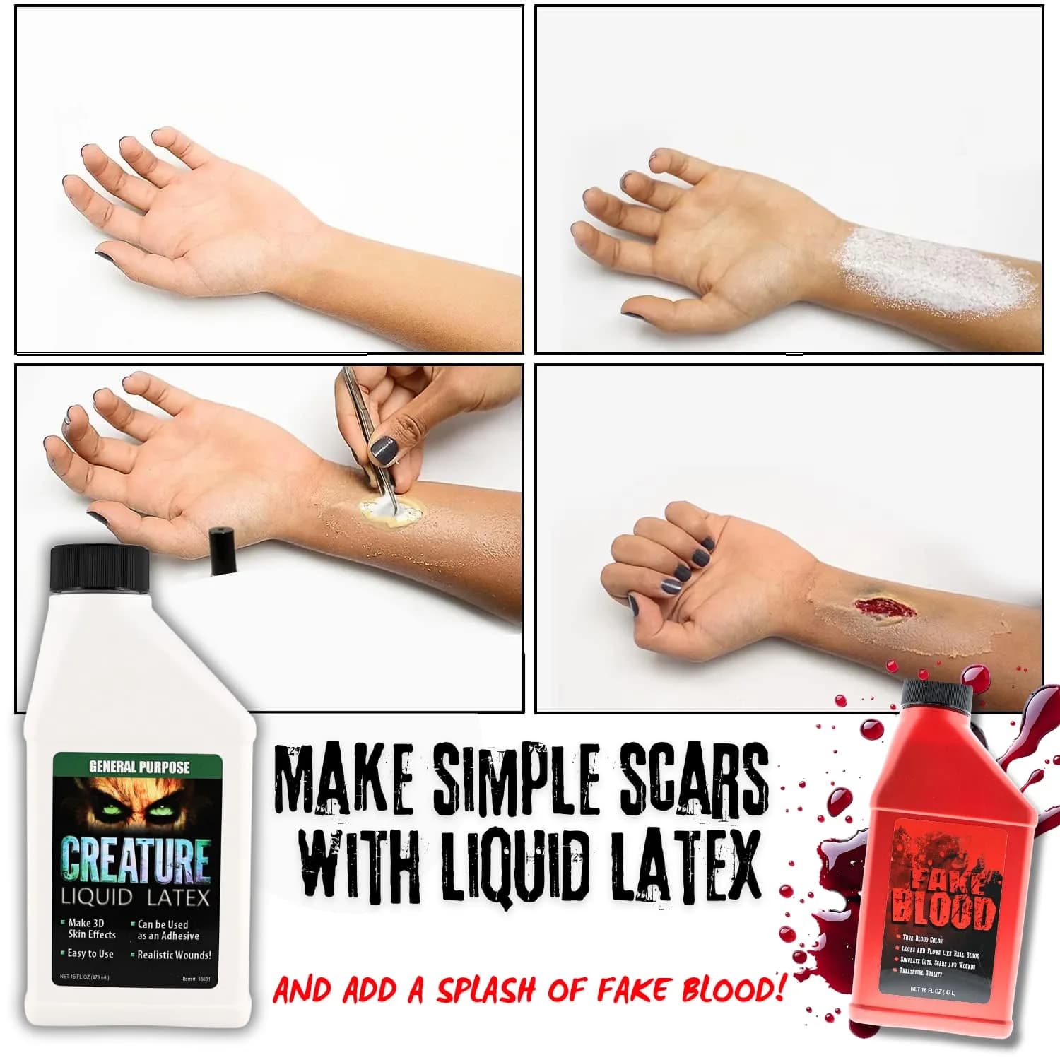 FX Latex Creature Liquid Latex Clear 16 Fl Oz (473 ml) | Professional Special Effects Makeup - view 2