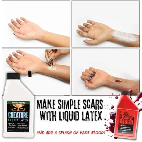 FX Latex Creature Liquid Latex Clear 16 Fl Oz (473 ml) | Professional Special Effects Makeup thumbnail 2