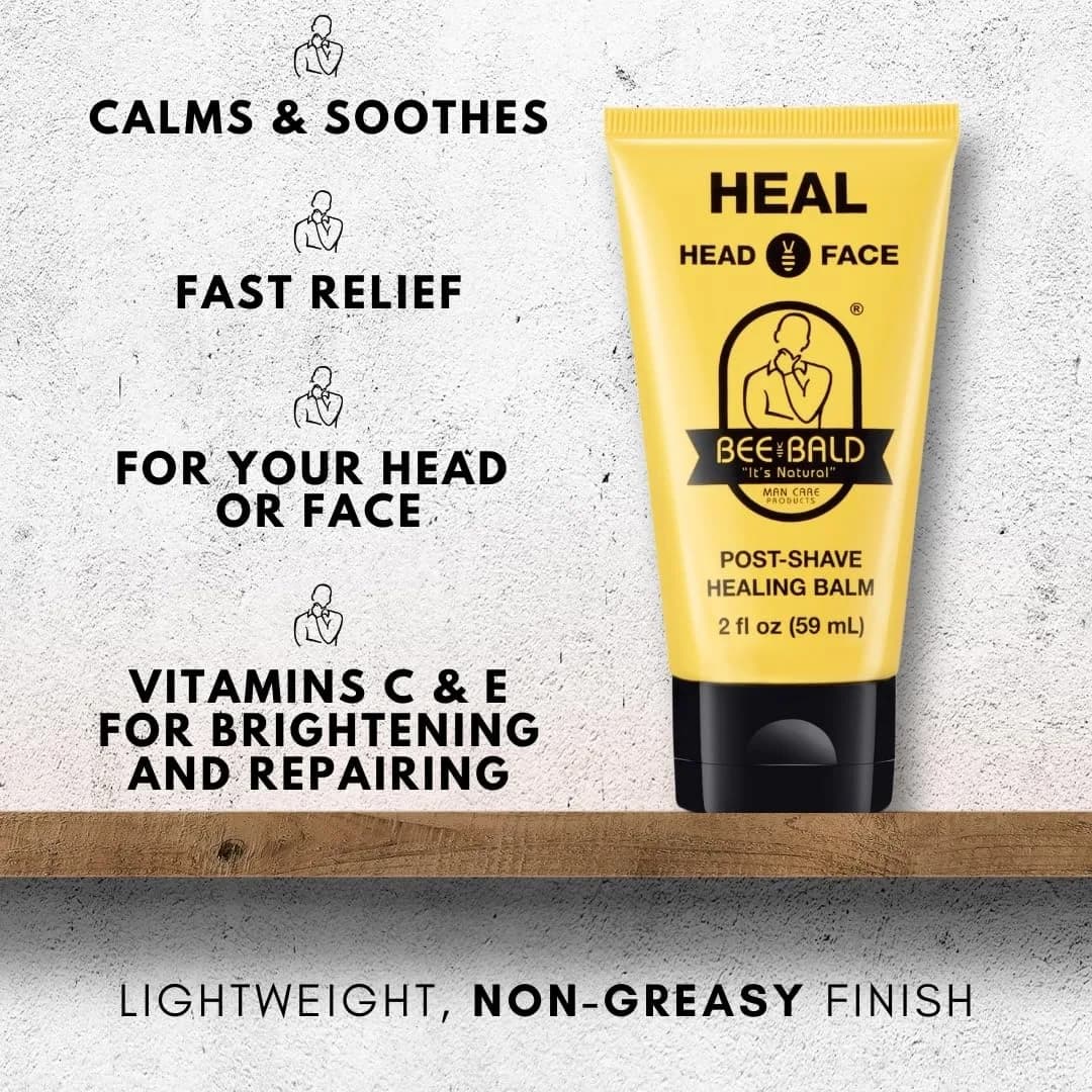 Bee Bald HEAL Aftershave Balm for Men 59ml (2 Fl Oz) | Calms Bumps & Redness - view 3