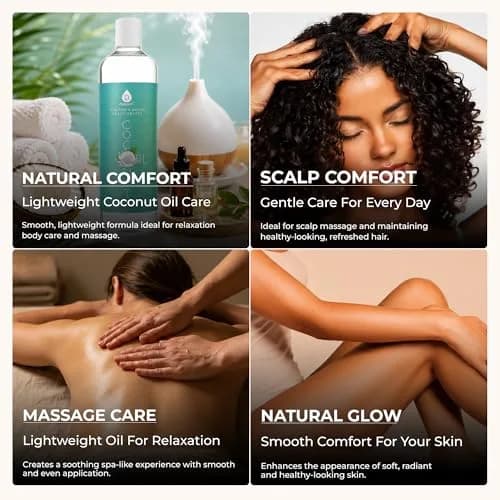 Pursonic Fractionated Coconut Oil 16 Oz | Unscented Carrier Oil for Skin & Hair thumbnail 8