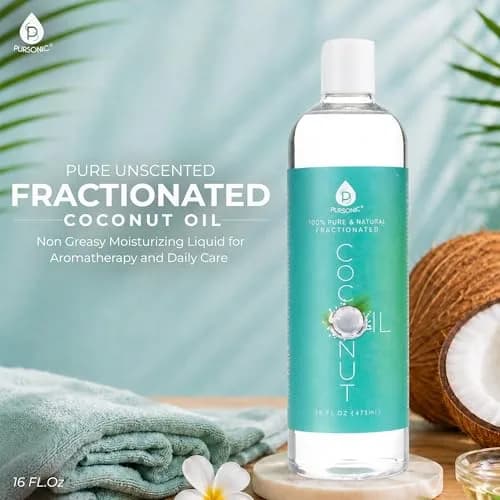 Pursonic Fractionated Coconut Oil 16 Oz | Unscented Carrier Oil for Skin & Hair thumbnail 2