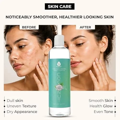 Pursonic Fractionated Coconut Oil 16 Oz | Unscented Carrier Oil for Skin & Hair thumbnail 3
