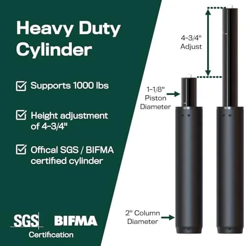 The Office Oasis Office Chair Cylinder Replacement Kit 28mm (1-1/8" Stroke) | Heavy Duty Gas Lift for Desk & Gaming Chairs thumbnail 5