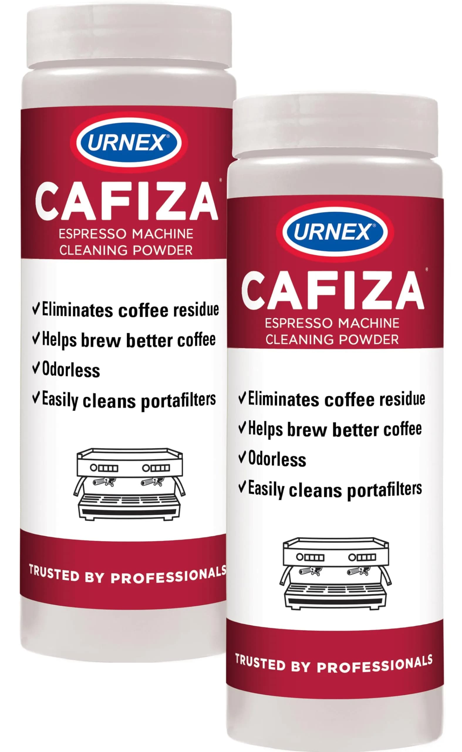Urnex Cafiza Professional Espresso Machine Cleaning Powder 566g (20oz x 2) | NSF Certified Daily Backflush Formula - main product image