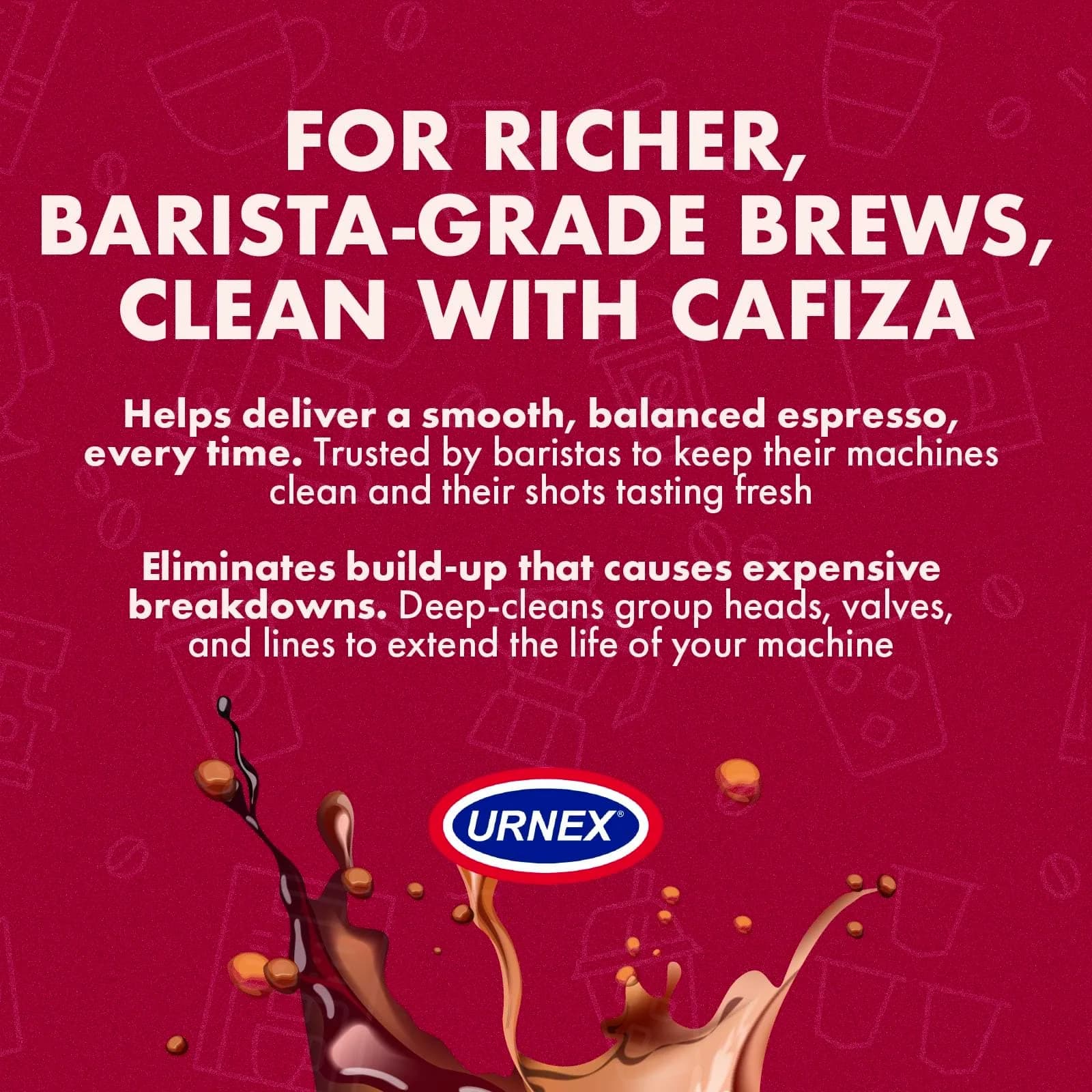 Urnex Cafiza Professional Espresso Machine Cleaning Powder 566g (20oz x 2) | NSF Certified Daily Backflush Formula - view 7