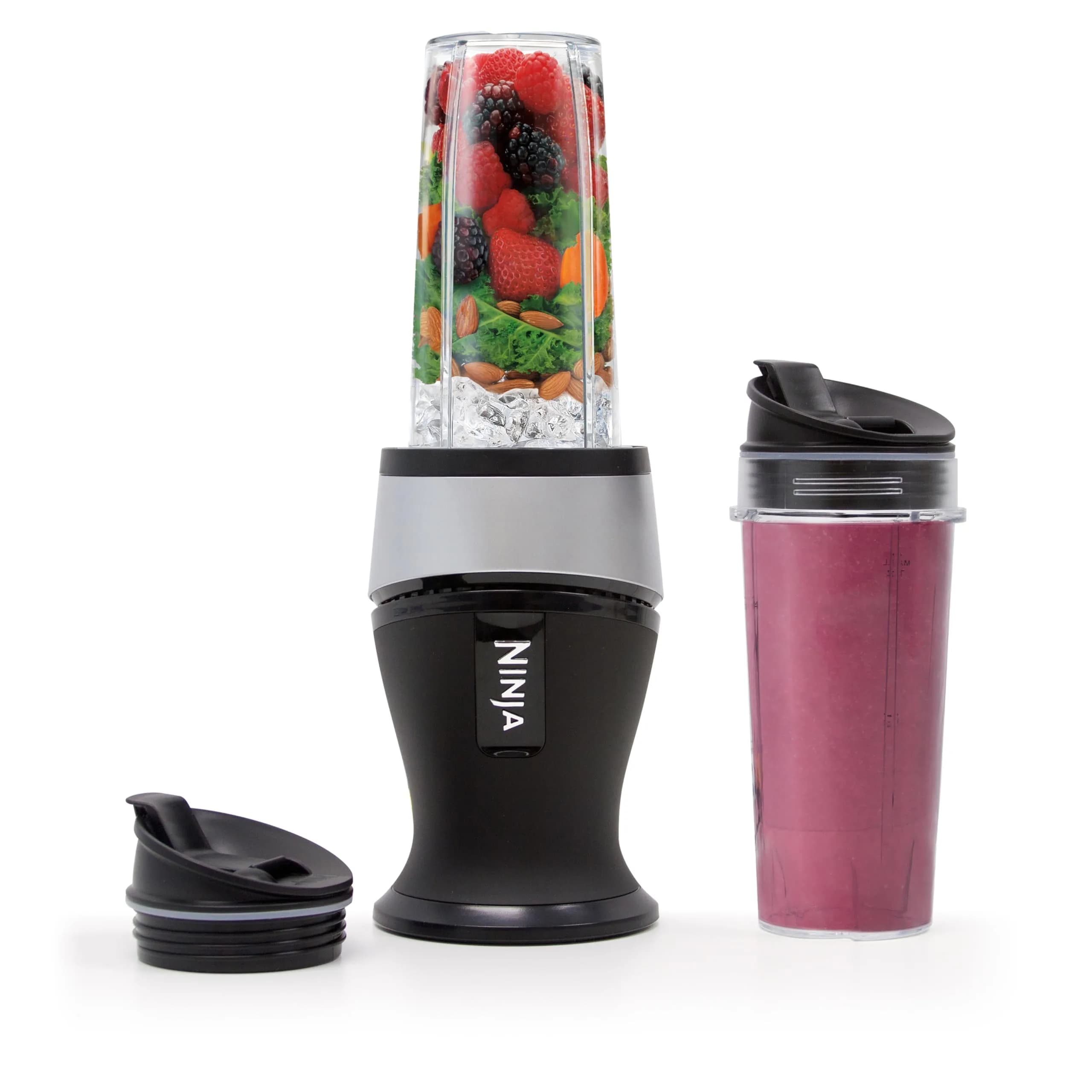 Ninja Fit Compact Personal Blender 700W 500ml (16oz) with 2 Cups & Lids | Powerful Pulse Technology for Smoothies & Shakes — Black