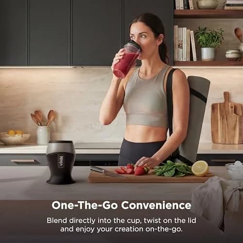 Ninja Fit Compact Personal Blender 700W 500ml (16oz) with 2 Cups & Lids | Powerful Pulse Technology for Smoothies & Shakes thumbnail 4