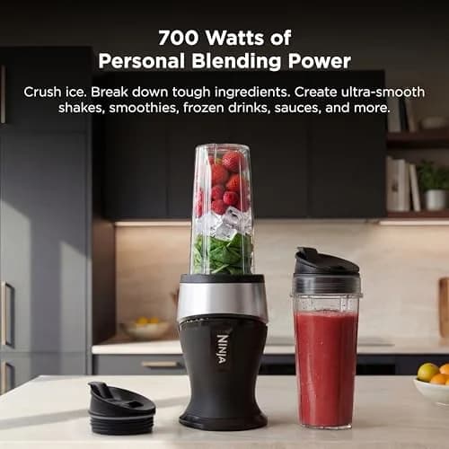 Ninja Fit Compact Personal Blender 700W 500ml (16oz) with 2 Cups & Lids | Powerful Pulse Technology for Smoothies & Shakes thumbnail 2