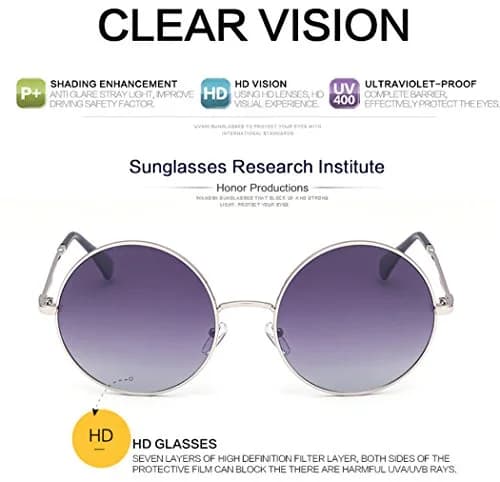GEELOOK Round Sunglasses for Women Men Classic Oversized Mercury Lens | Polarized & Impact-Resistant thumbnail 5