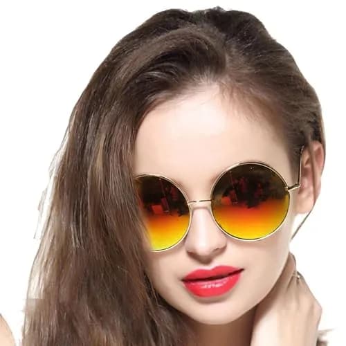 GEELOOK Classic Oversized Round Sunglasses with Mirrored Orange Lenses | Polarized UV Protection for Men & Women thumbnail 1