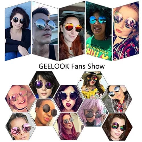GEELOOK Classic Oversized Round Sunglasses with Mirrored Orange Lenses | Polarized UV Protection for Men & Women thumbnail 3