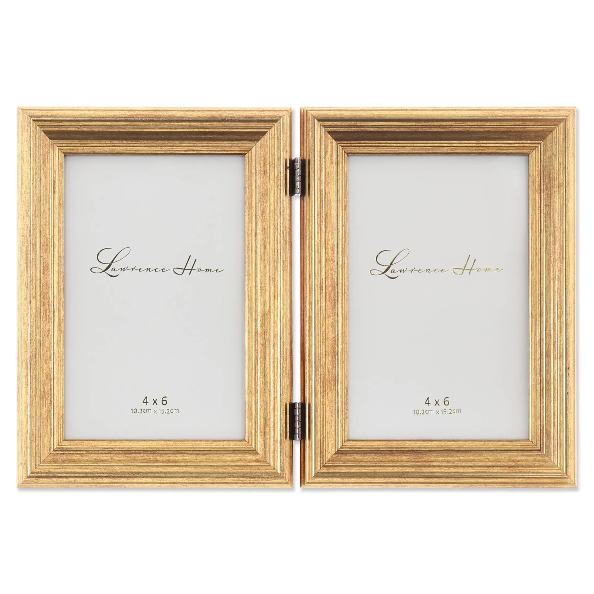 Lawrence Frames Bronze 8x10 Picture Frame | Classic Oil Rubbed Finish, Wall & Tabletop Display — Gold / 4 x 6 inches Double